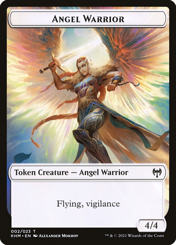 Human Warrior // Angel Warrior Double-Sided Token [Kaldheim Tokens] | Cracking-Singles