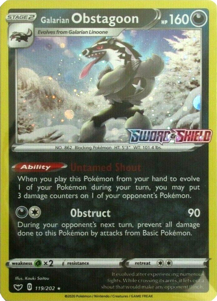 Galarian Obstagoon (119/202) (Cosmos Holo) [Sword & Shield: Base Set] | Cracking-Singles