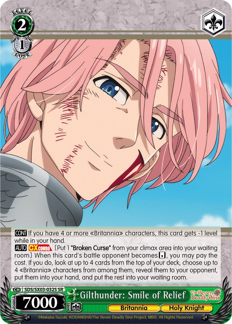 Gilthunder: Smile of Relief (SDS/SX03-032S SR) [The Seven Deadly Sins] | Cracking-Singles