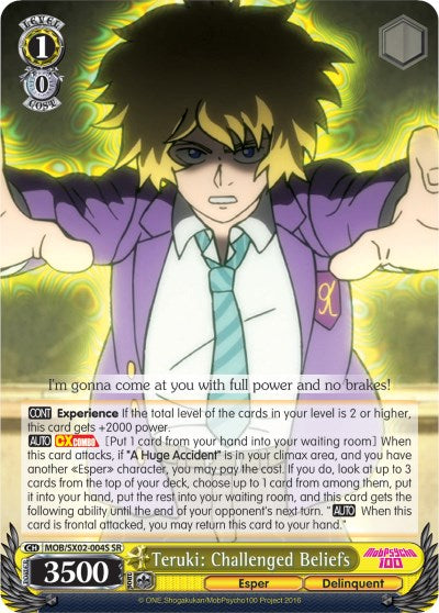 Teruki: Challenged Beliefs (MOB/SX02-004S SR) [Mob Psycho 100] | Cracking-Singles