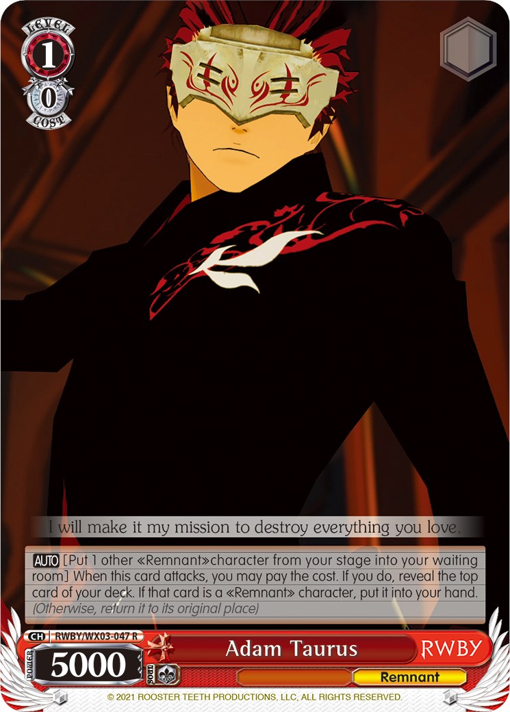 Adam Taurus (RWBY/WX03-047 R) [RWBY] | Cracking-Singles