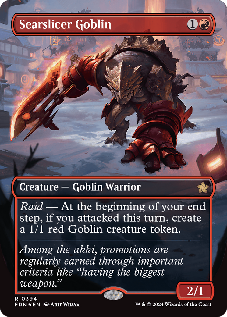 Searslicer Goblin (Borderless) (Mana Foil) [Foundations] | Cracking-Singles