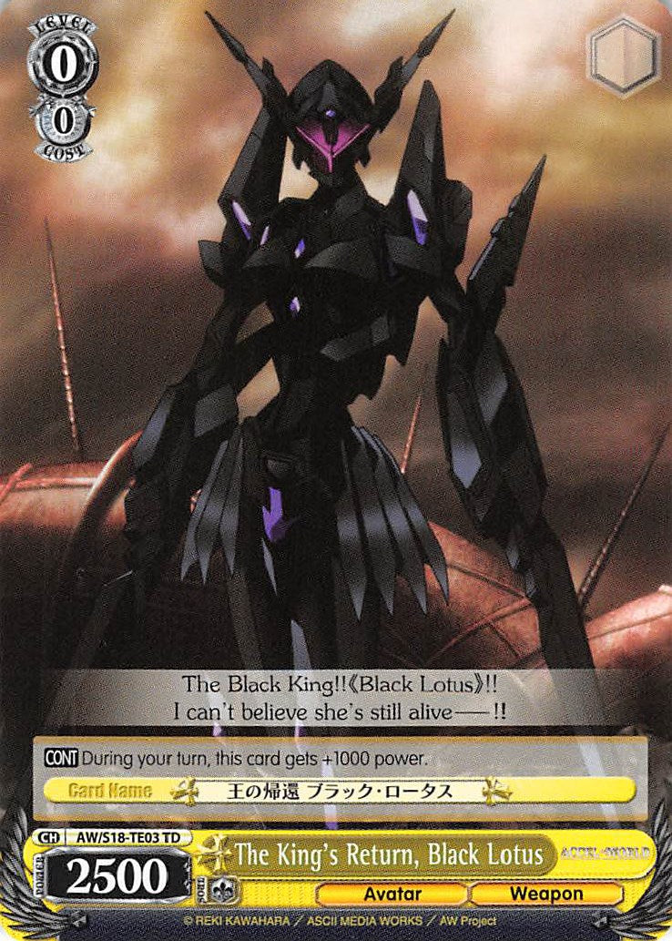 The King's Return, Black Lotus (AW/S18-TE03 TD) [Accel World] | Cracking-Singles