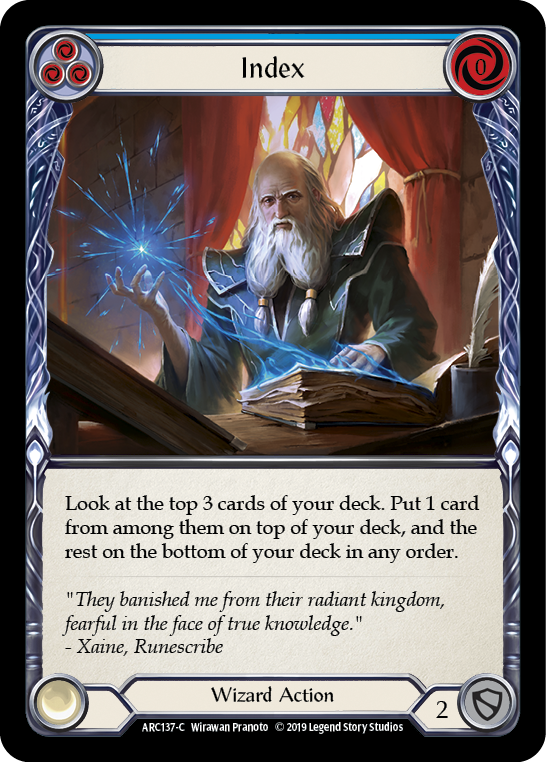 Index (Blue) [ARC137-C] (Arcane Rising)  1st Edition Rainbow Foil | Cracking-Singles