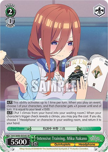 Intensive Training, Miku Nakano (5HY/W90-E034S SR) [The Quintessential Quintuplets 2] | Cracking-Singles
