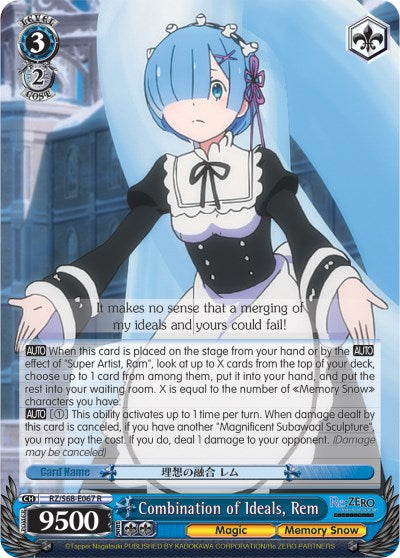 Combination of Ideals, Rem (RZ/S68-E067 R) [Re:ZERO Memory Snow] | Cracking-Singles