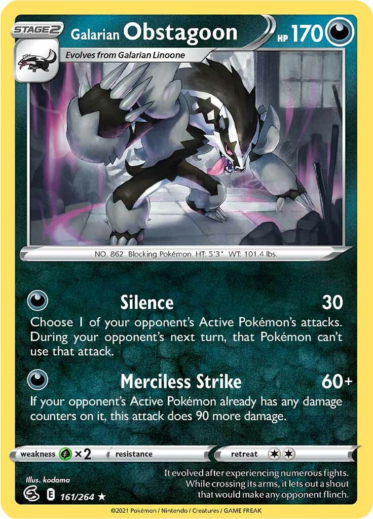 Galarian Obstagoon (161/264) [Sword & Shield: Fusion Strike] | Cracking-Singles