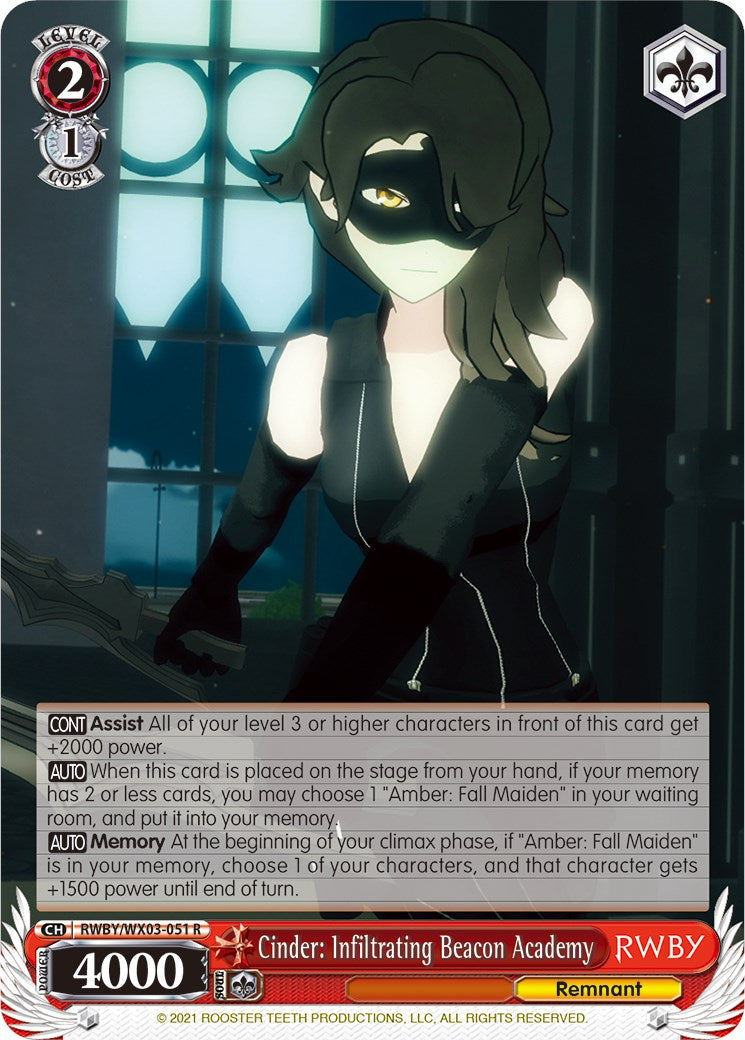 Cinder: Infiltrating Beacon Academy (RWBY/WX03-051 R) [RWBY] | Cracking-Singles