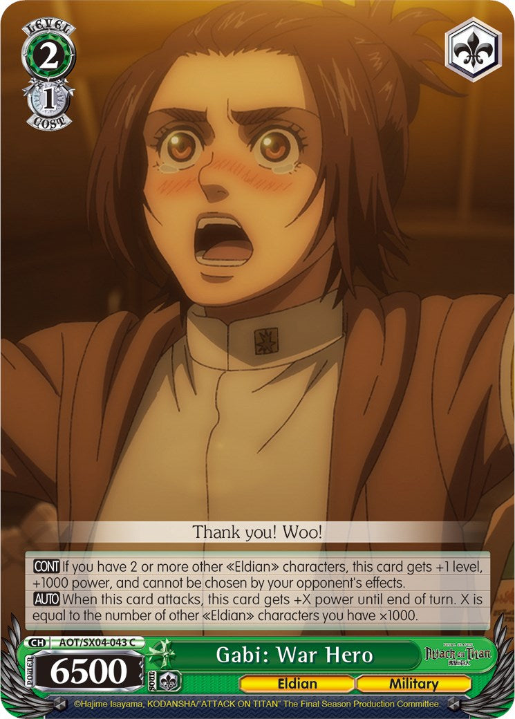 Gabi: War Hero [Attack On Titan: Final Season] | Cracking-Singles
