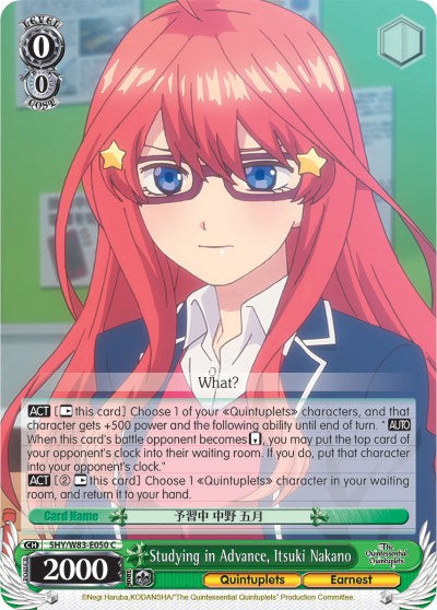 Studying in Advance, Itsuki Nakano (5HY/W83-E050 C) [The Quintessential Quintuplets] | Cracking-Singles