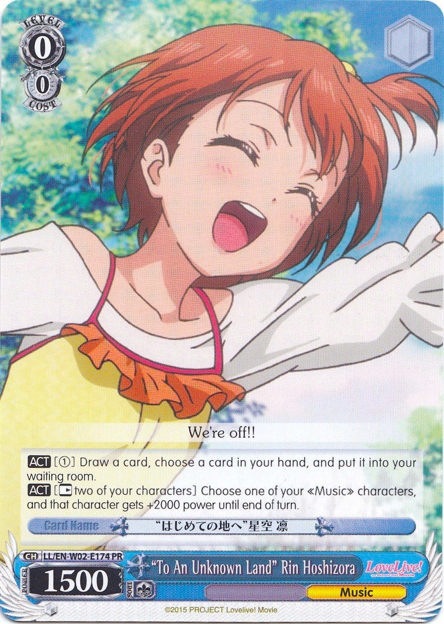 "To An Unknown Land" Rin Hoshizora (LL/EN-W02-E174 PR) (Promo) [Love Live! DX Vol.2] | Cracking-Singles