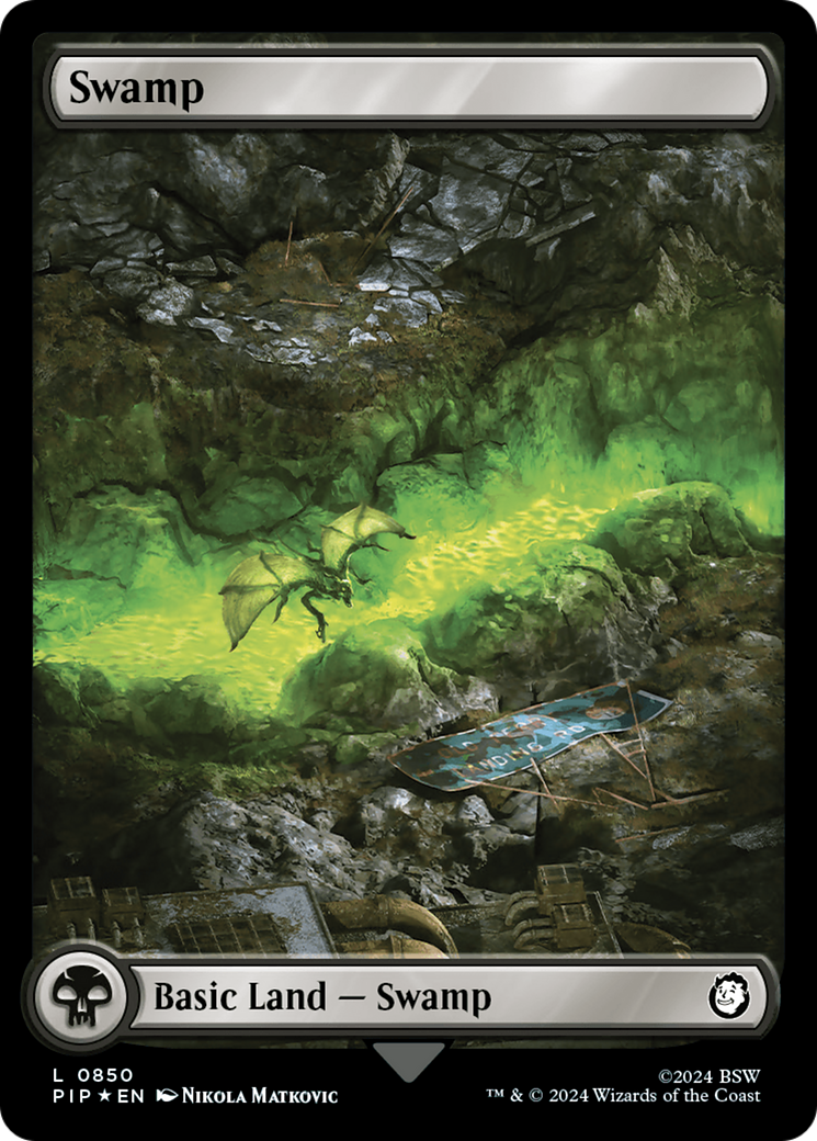 Swamp (0850) (Surge Foil) [Fallout] | Cracking-Singles