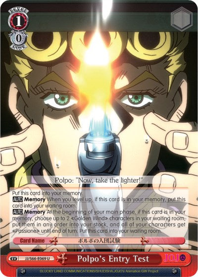Polpo's Entry Test (JJ/S66-E069 U) [JoJo's Bizarre Adventure: Golden Wind] | Cracking-Singles