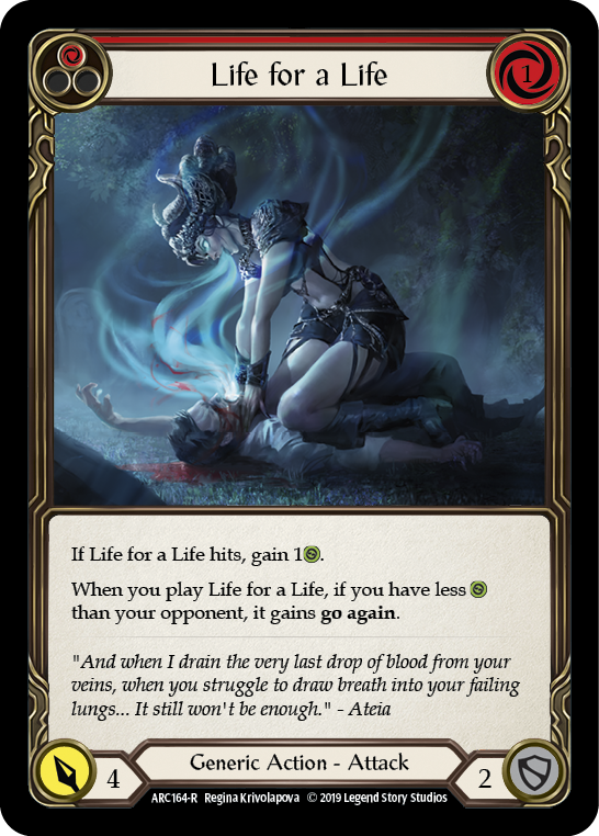Life for a Life (Red) [ARC164-R] (Arcane Rising)  1st Edition Rainbow Foil | Cracking-Singles