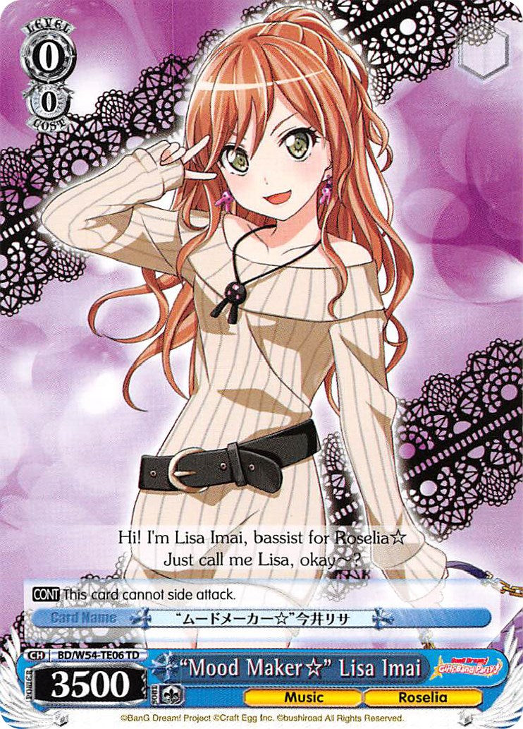 "Mood Maker" Lisa Imai (BD/W54-TE06 TD) [BanG Dream! Girls Band Party!] | Cracking-Singles