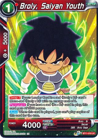 Broly, Saiyan Youth (BT11-018) [Vermilion Bloodline] | Cracking-Singles