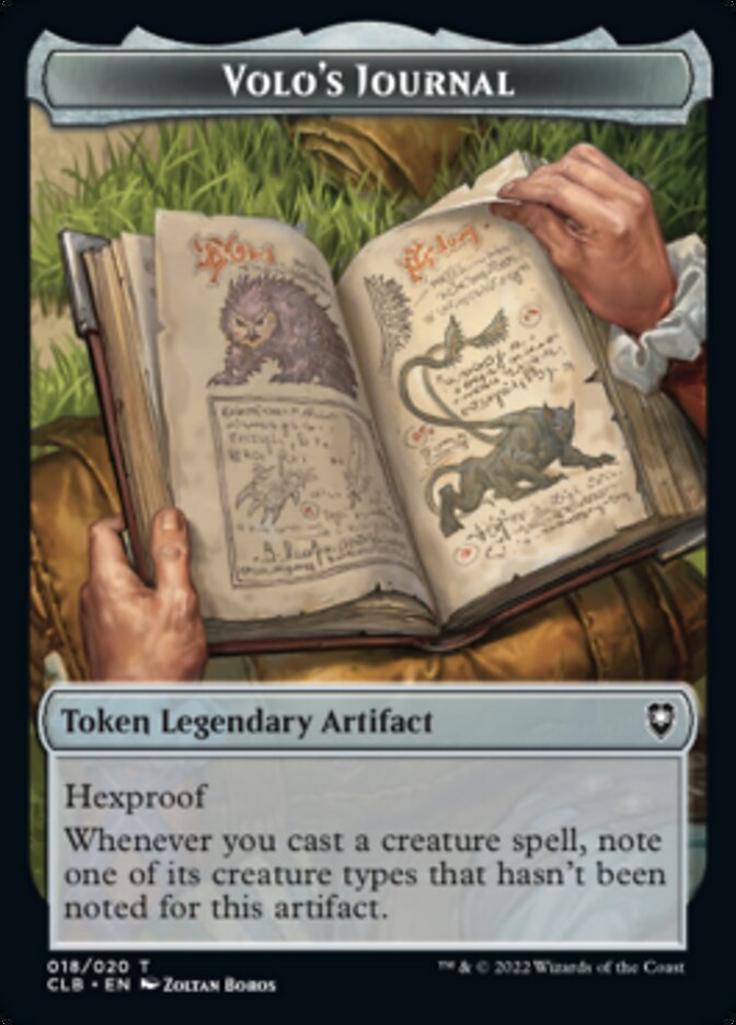 Treasure // Volo's Journal Double-Sided Token [Commander Legends: Battle for Baldur's Gate Tokens] | Cracking-Singles