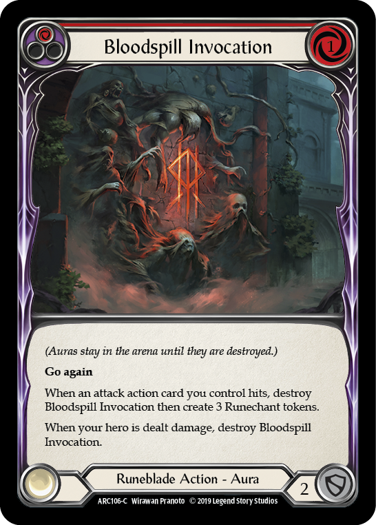 Bloodspill Invocation (Red) [ARC106-C] (Arcane Rising)  1st Edition Rainbow Foil | Cracking-Singles