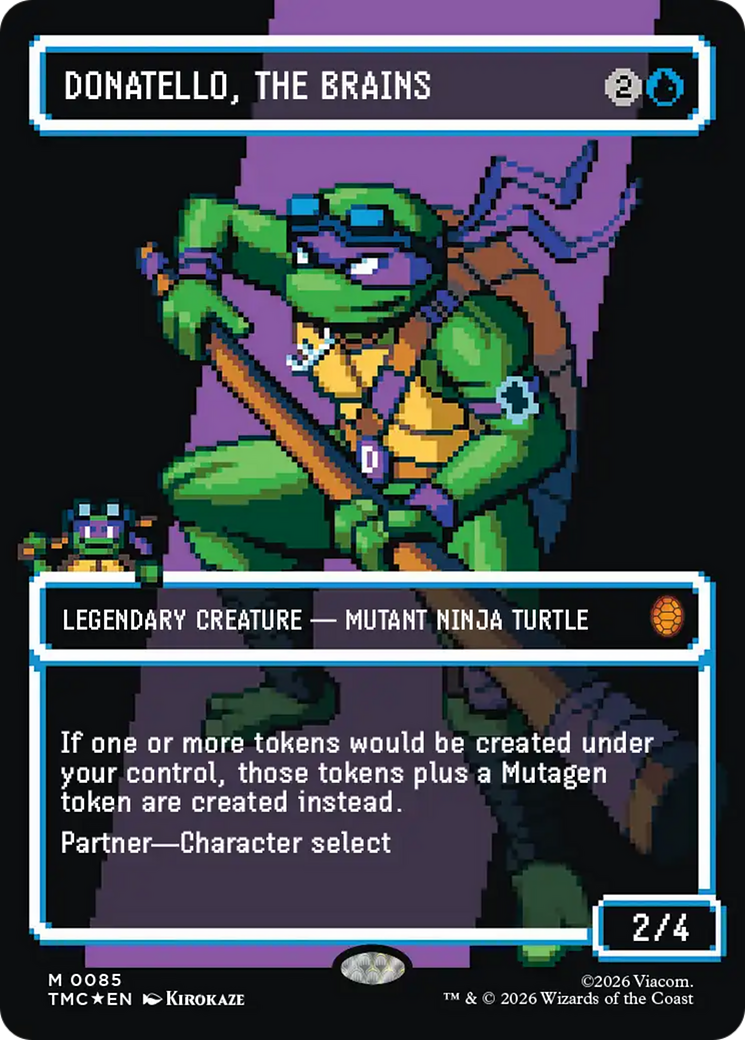 Donatello, the Brains (0085) (Borderless) (Surge Foil) [Teenage Mutant Ninja Turtles Commander] | Cracking-Singles