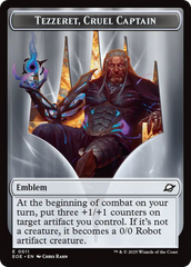 Robot // Emblem - Tezzeret, Cruel Captain Double-Sided Token [Edge of Eternities Tokens] | Cracking-Singles