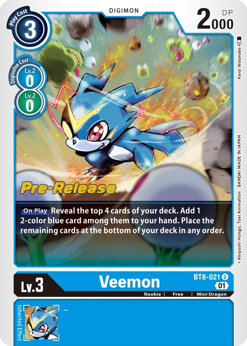 Veemon [BT8-021] [New Awakening Pre-Release Cards] | Cracking-Singles