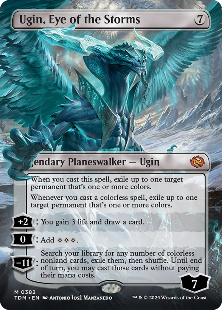 Ugin, Eye of the Storms (Borderless) [Tarkir: Dragonstorm] | Cracking-Singles