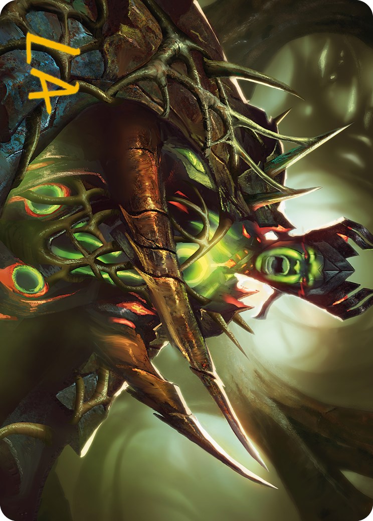 Maze's Mantle Art Card (Gold-Stamped Signature) [Phyrexia: All Will Be One Art Series] | Cracking-Singles
