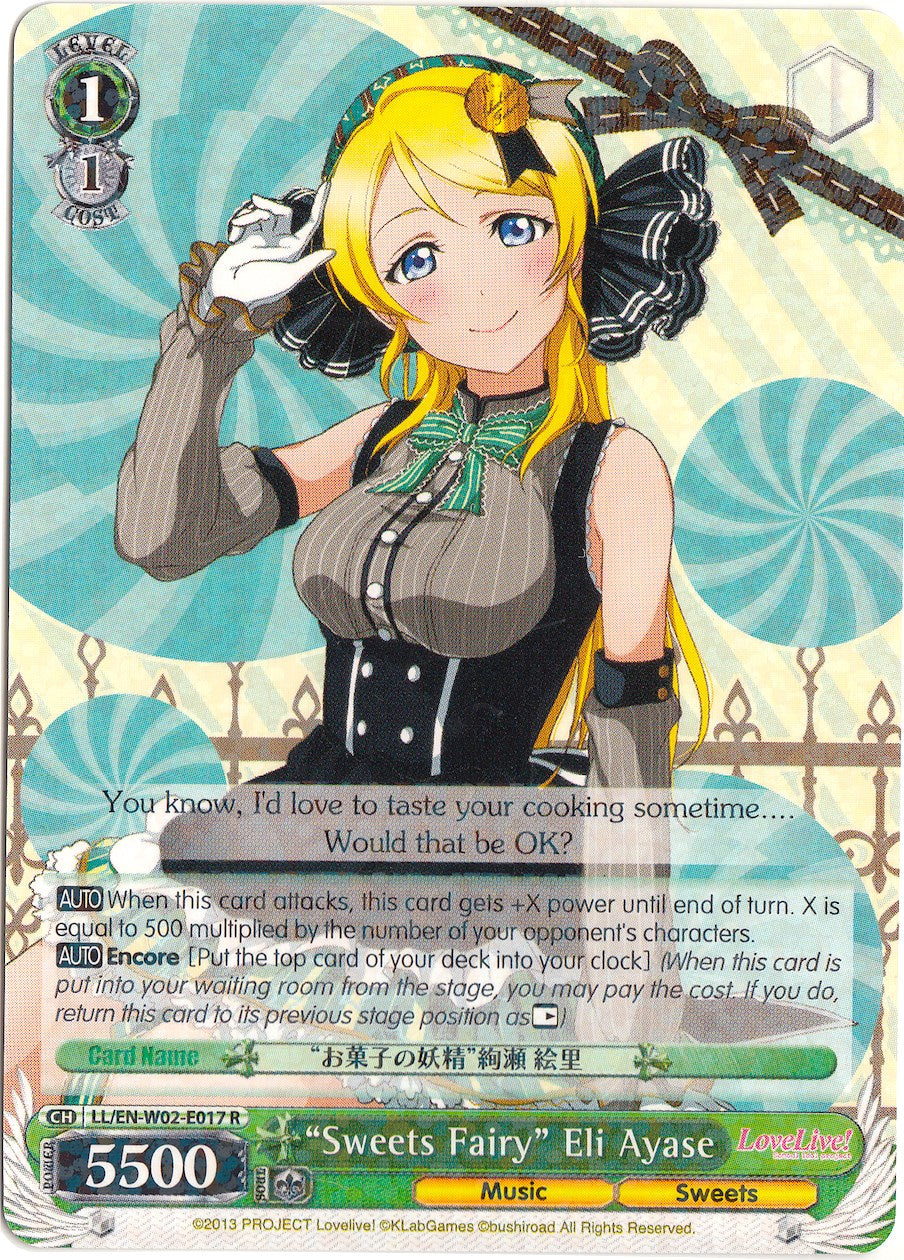 "Sweets Fairy" Eli Ayase (LL/EN-W02-E017 R) [Love Live! DX Vol.2] | Cracking-Singles