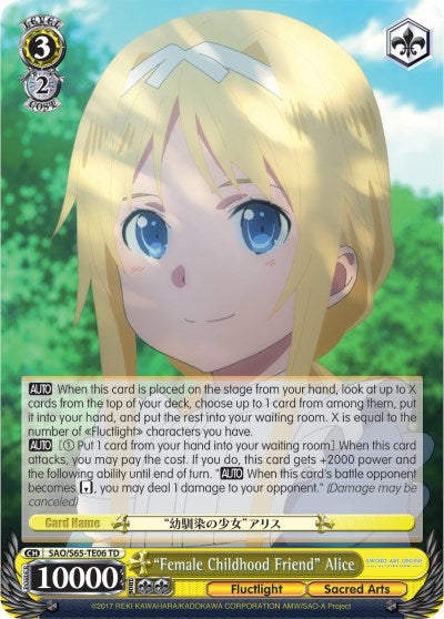 "Female Childhood Friend" Alice (SAO/S65-TE06 TD) [Sword Art Online -Alicization-] | Cracking-Singles