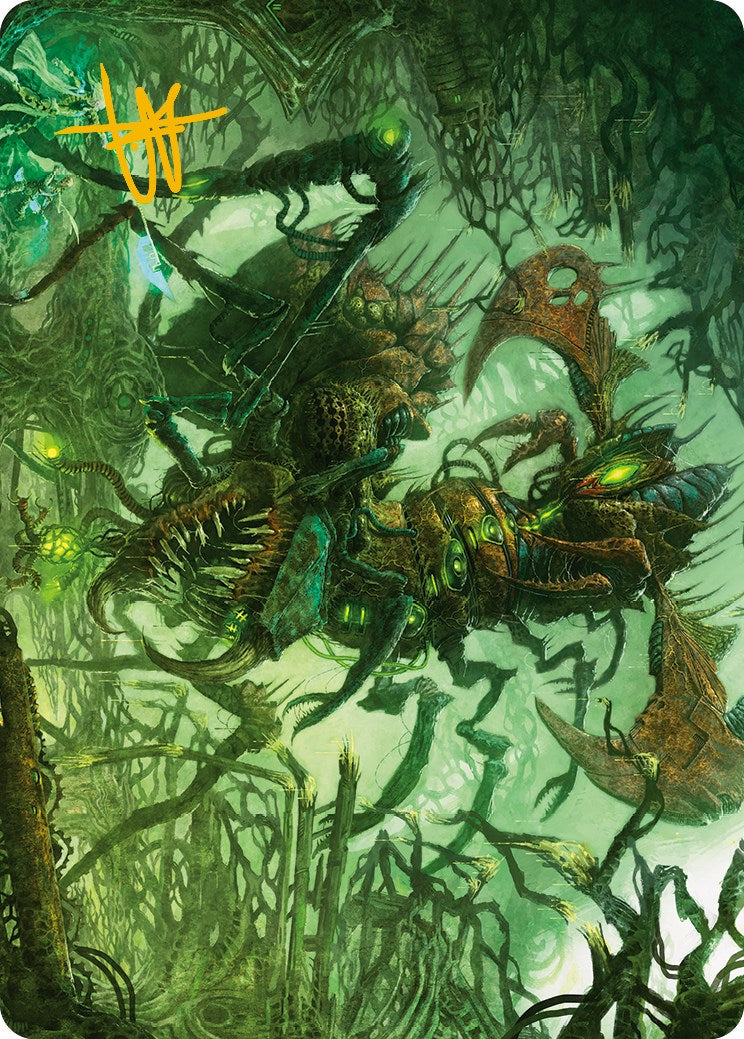 Skyscythe Engulfer Art Card (Gold-Stamped Signature) [Phyrexia: All Will Be One Art Series] | Cracking-Singles