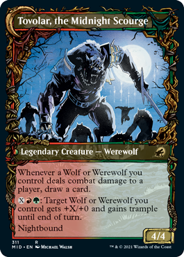 Tovolar, Dire Overlord // Tovolar, the Midnight Scourge (Showcase Equinox) [Innistrad: Midnight Hunt] | Cracking-Singles