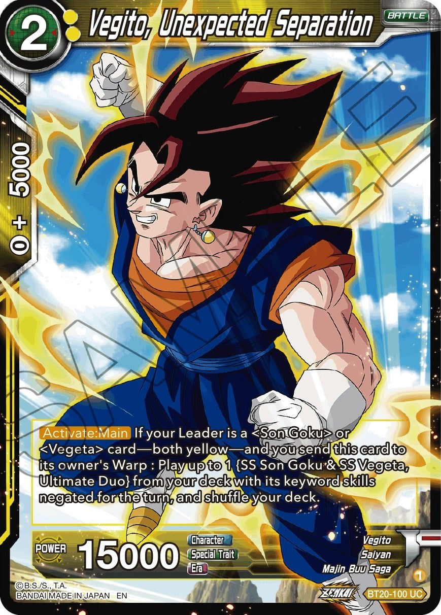 Vegito, Unexpected Separation (BT20-100) [Power Absorbed] | Cracking-Singles