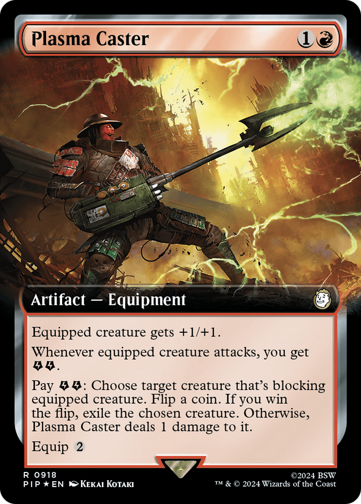 Plasma Caster (Extended Art) (Surge Foil) [Fallout] | Cracking-Singles
