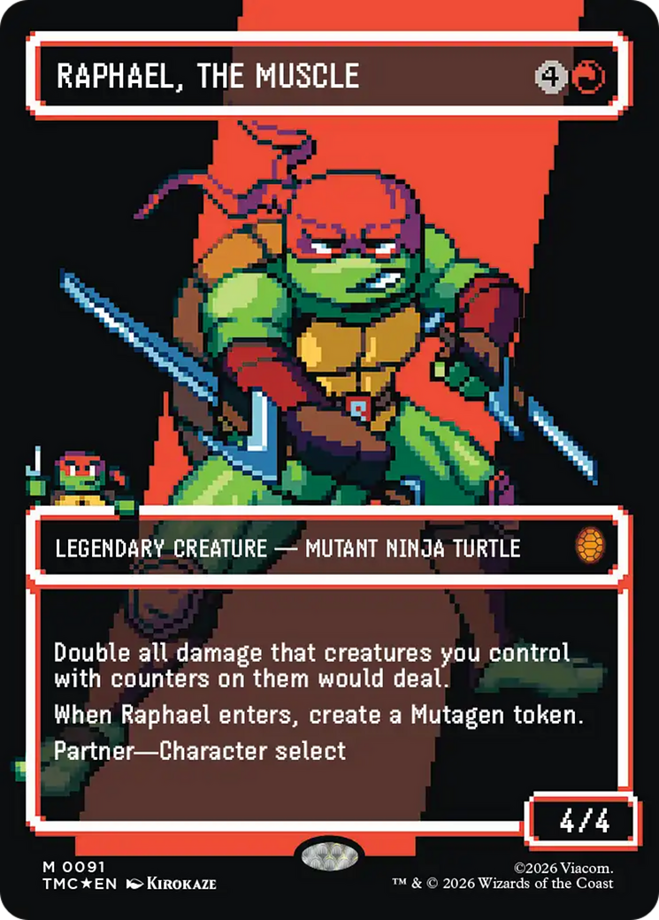 Raphael, the Muscle (0091) (Borderless) (Surge Foil) [Teenage Mutant Ninja Turtles Commander] | Cracking-Singles