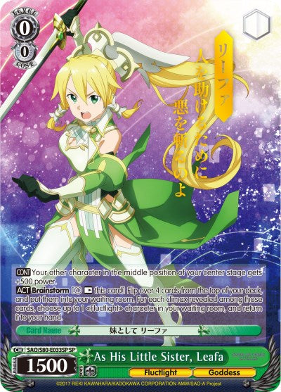 As His Little Sister, Leafa (SAO/S80-E033SP SP) [Sword Art Online -Alicization- Vol.2] | Cracking-Singles