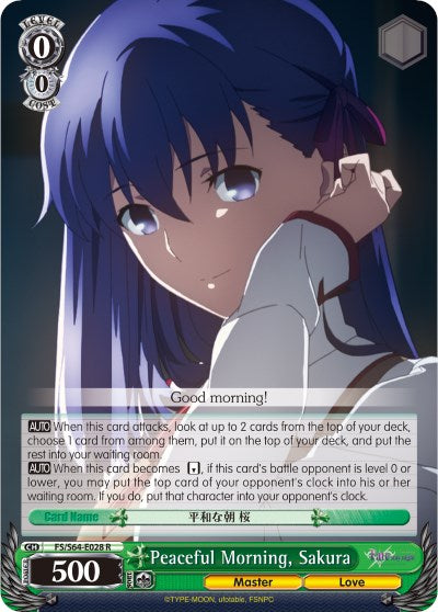 Peaceful Morning, Sakura (FS/S64-E028 R) [Fate/Stay Night [Heaven's Feel]] | Cracking-Singles
