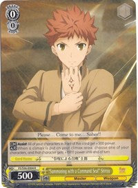 "Summoning with a Command Seal" Shirou (FS/S36-E004 R) [Fate/Stay Night [Unlimited Blade Works] Vol. II] | Cracking-Singles