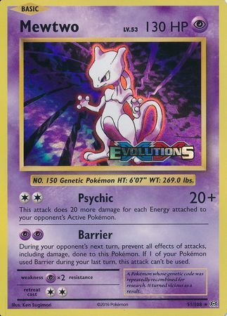 Mewtwo (51/108) (XY Evolutions Prerelease) [XY: Black Star Promos] | Cracking-Singles