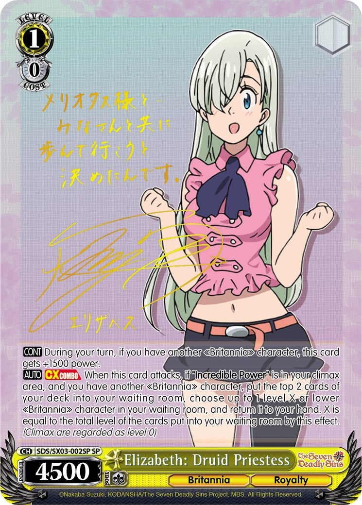 Elizabeth: Druid Priestess (SDS/SX03-002SP SP) [The Seven Deadly Sins] | Cracking-Singles