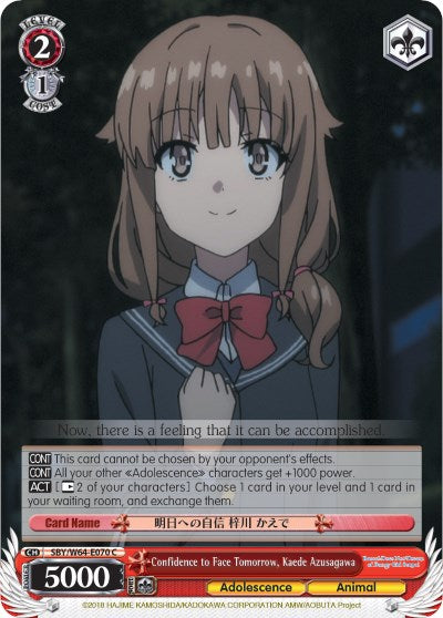 Confidence to Face Tomorrow, Kaede Azusagawa (SBY/W64-E070 C) [Rascal Does Not Dream of Bunny Girl Senpai] | Cracking-Singles