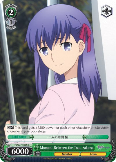 Moment Between the Two, Sakura (FS/S77-E036 C) [Fate/Stay Night [Heaven's Feel] Vol.2] | Cracking-Singles