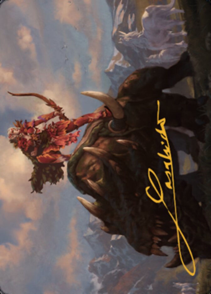 Meria's Outrider Art Card (Gold-Stamped Signature) [Dominaria United Art Series] | Cracking-Singles