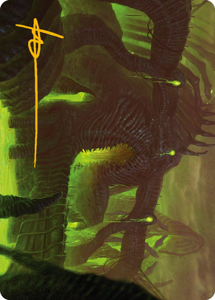 The Dross Pits Art Card (Gold-Stamped Signature) [Phyrexia: All Will Be One Art Series] | Cracking-Singles