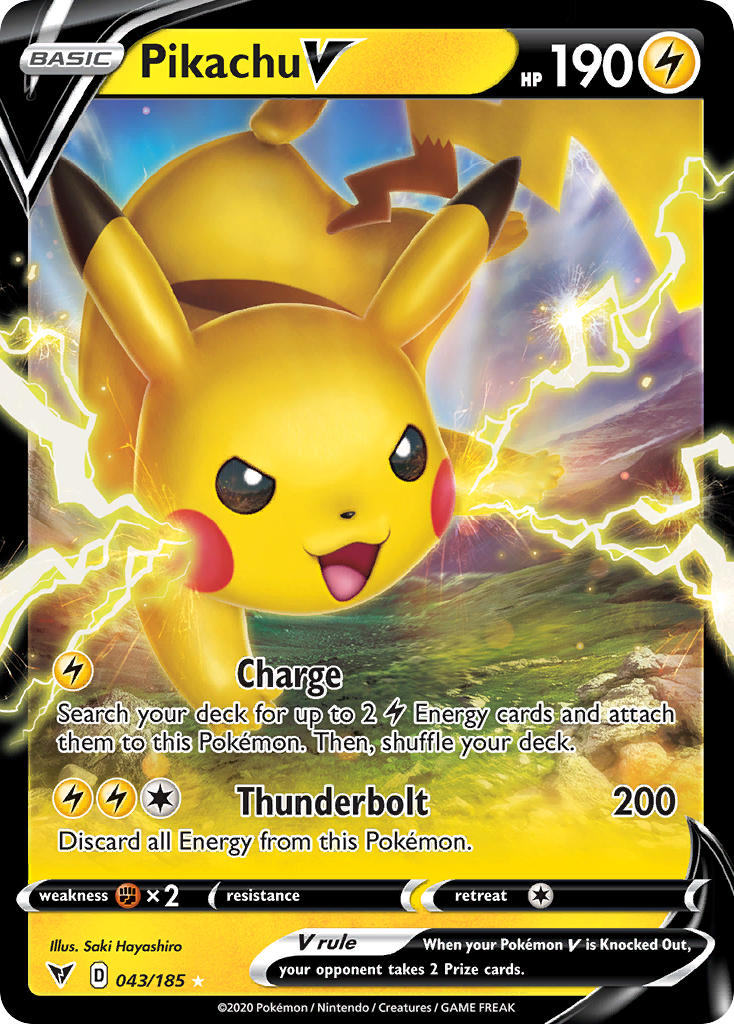 Pikachu V (043/185) [Sword & Shield: Vivid Voltage] | Cracking-Singles
