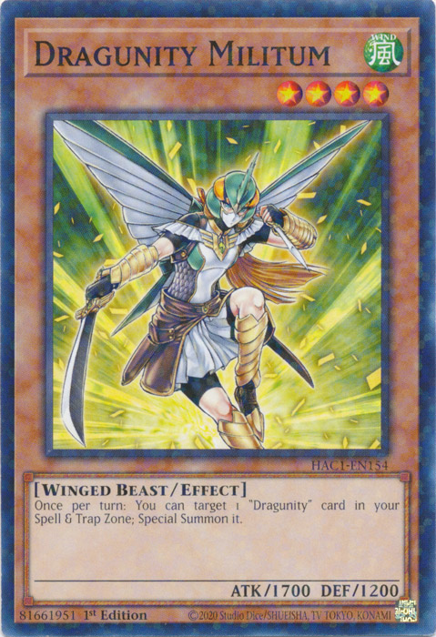 Dragunity Militum (Duel Terminal) [HAC1-EN154] Common | Cracking-Singles