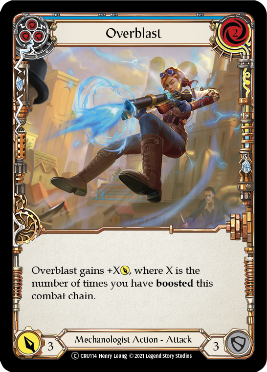 Overblast (Blue) (Rainbow Foil) [CRU114-RF] Unlimited Rainbow Foil | Cracking-Singles