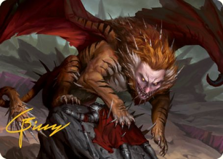 Manticore Art Card (Gold-Stamped Signature) [Dungeons & Dragons: Adventures in the Forgotten Realms Art Series] | Cracking-Singles