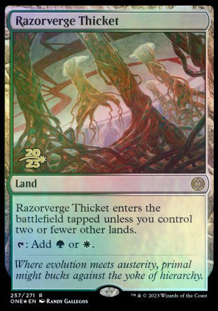 Razorverge Thicket [Phyrexia: All Will Be One Prerelease Promos] | Cracking-Singles