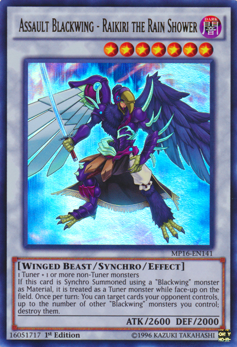 Assault Blackwing - Raikiri the Rain Shower [MP16-EN141] Ultra Rare | Cracking-Singles
