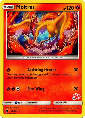 Moltres (38/214) (Charizard Stamp #46) [Battle Academy 2020] | Cracking-Singles